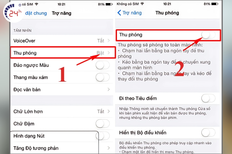 Giảm chế độ thu phóng