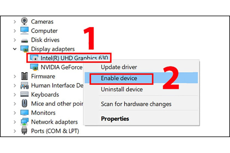  thực hiện Enable device