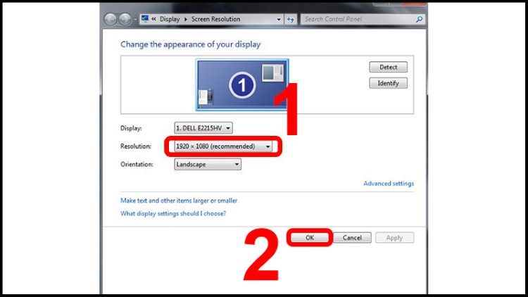 Chỉnh độ phân giải với Win 7 hoặc Win 8