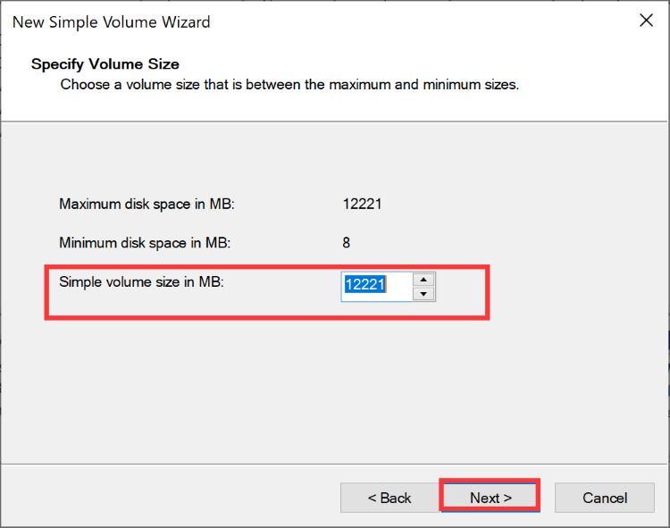 New simple volume wizard