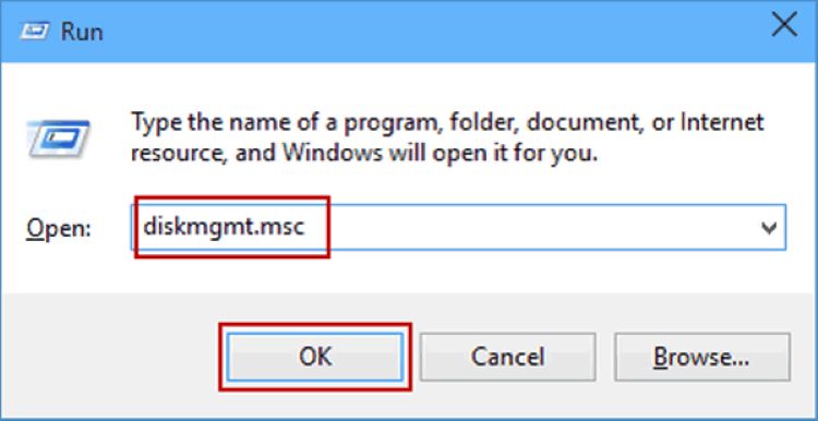 Sử dụng công cụ disk management