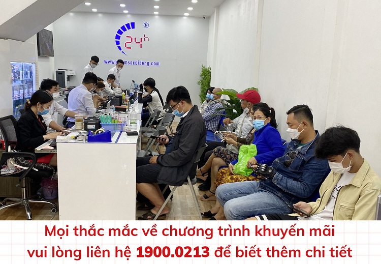 Khách hàng có thể liên hệ trung tâm qua hotline để biết thêm chi tiết chương trình khuyến mãi