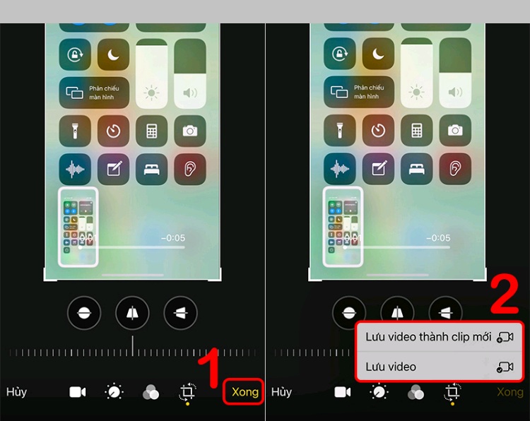 Lựa chọn cách thức lưu video đã quay