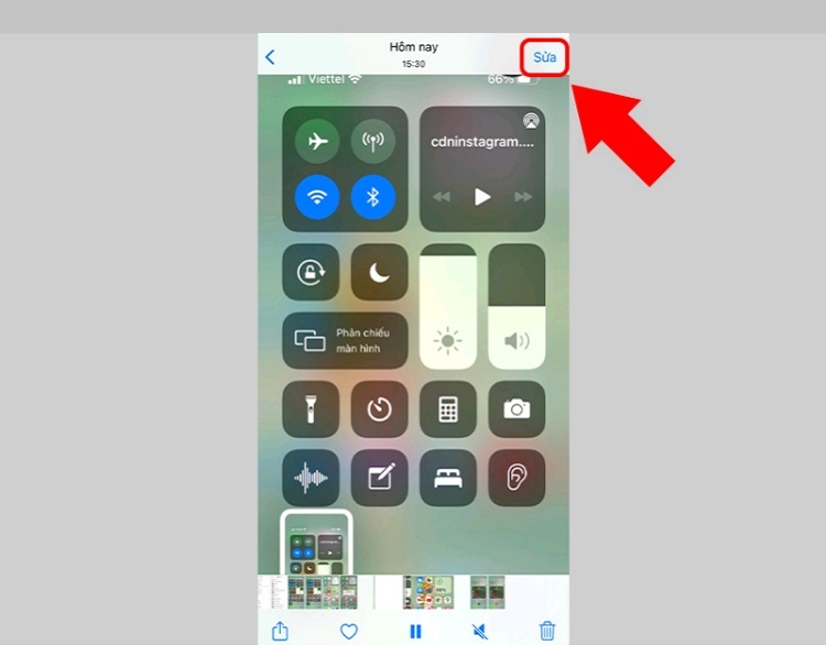 Sau khi quay màn hình iPhone 12 Pro Max xong, bạn có thể nhấn vào Sửa