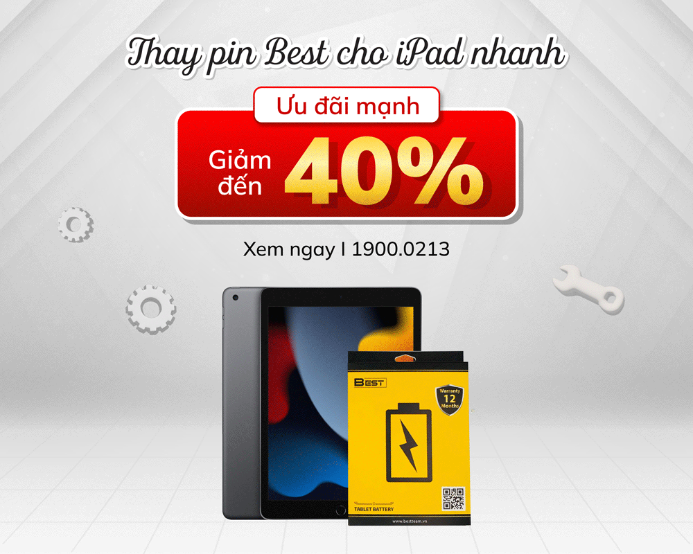Giảm đến 40% chi phí thay pin Best cho iPad