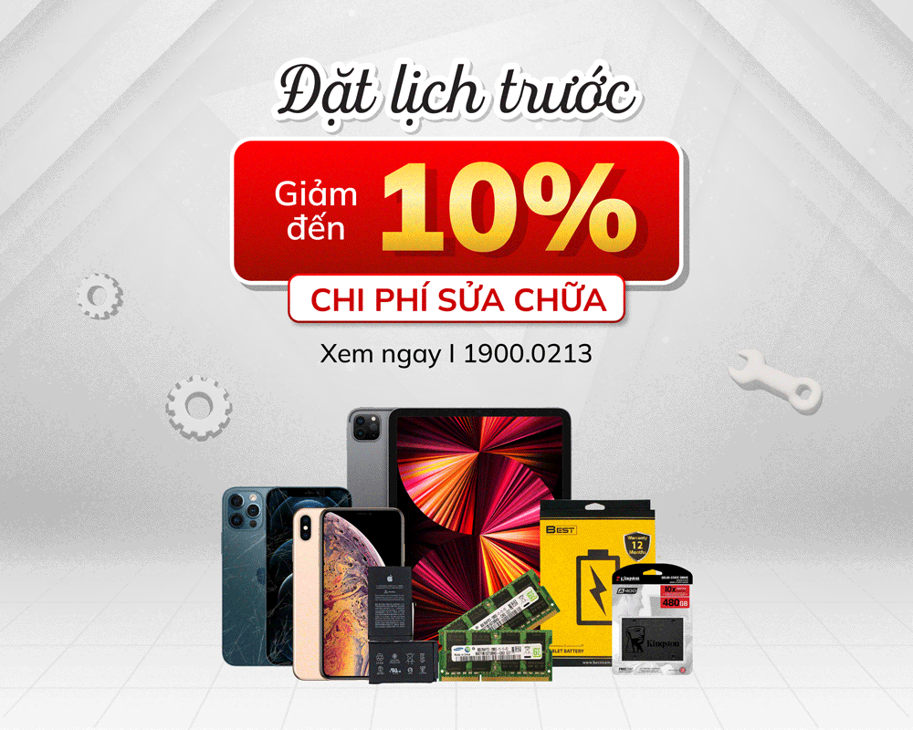 Giảm 10% chi phí sửa chữa khi khách hàng đặt lịch trước 