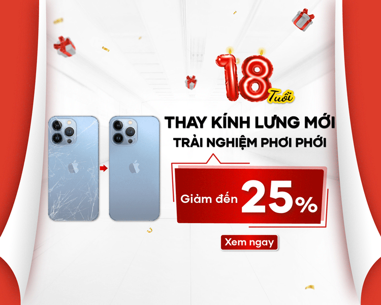 Khách hàng sẽ được giảm đến 25% chi phí thay kính lưng iPhone vào sinh nhật của 24h