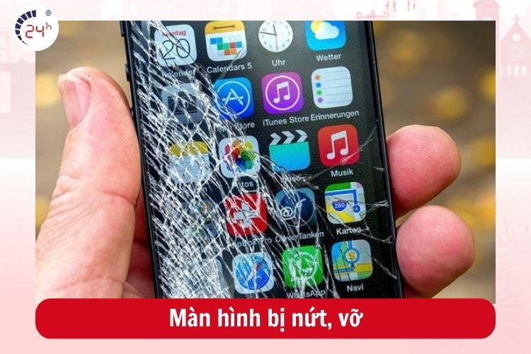Màn hình điện thoại bị nứt vỡ do va đập