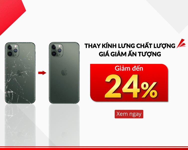 Khách hàng sẽ được giảm giá khi thay kính lưng iPhone tại trung tâm