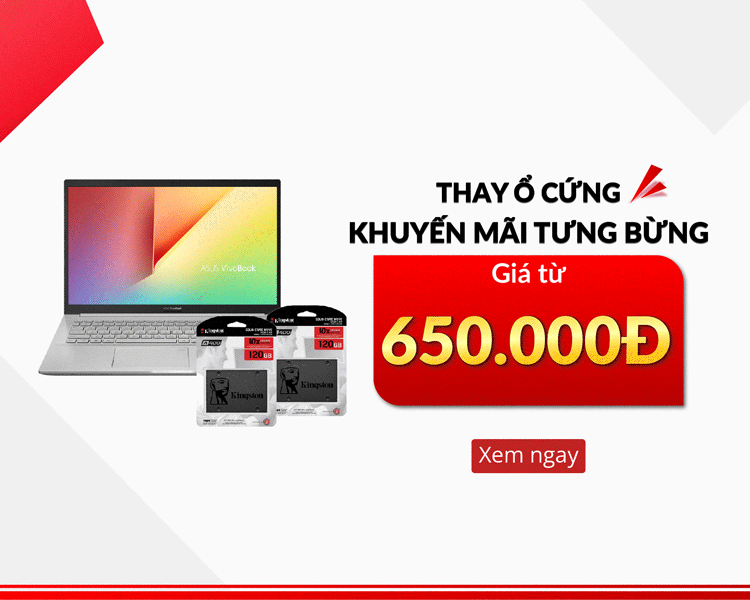 Trung tâm cũng sẵn sàng hỗ trợ khách thay ổ cứng laptop mới