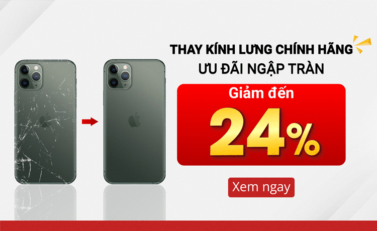 Khách hàng sẽ được giảm giá khi thay kính lưng iPhone tại trung tâm