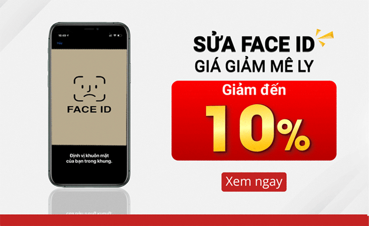 Trung tâm cũng hỗ trợ giảm giá khi khách hàng lựa chọn dịch vụ sửa lỗi Face ID tại đây