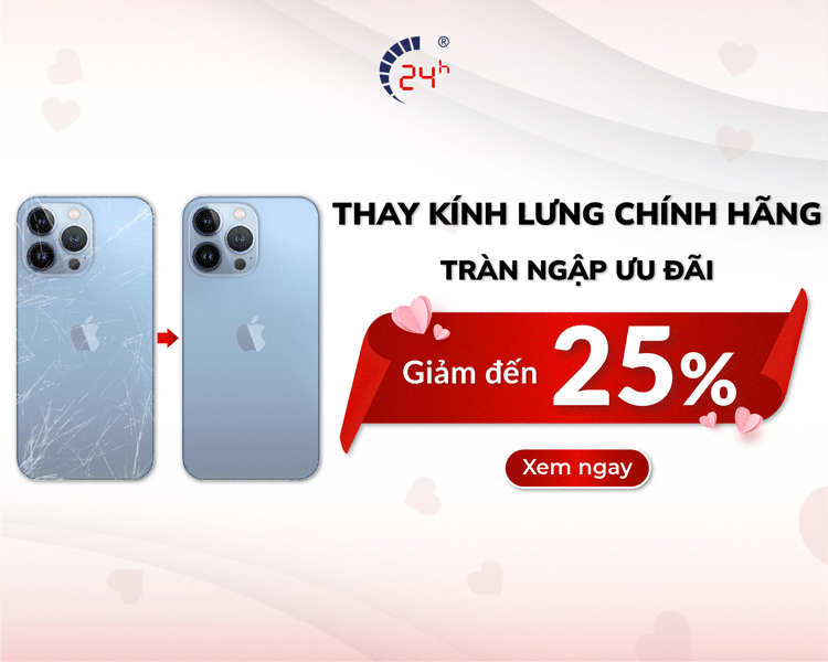 Khách sẽ được giảm đến 25% chi phí thay kính lưng iPhone
