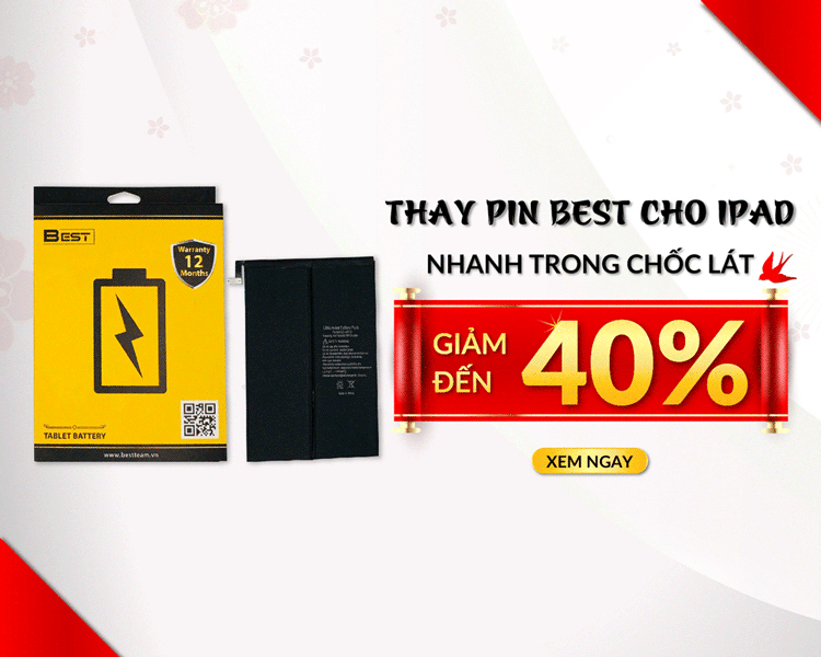 Khách hàng được giảm giá đến 40% khi thay pin Best cho iPad tại trung tâm