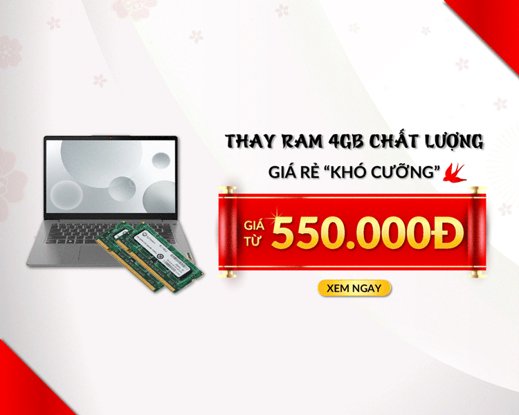 Khách được hỗ trợ thay RAM chính hãng nhanh chóng