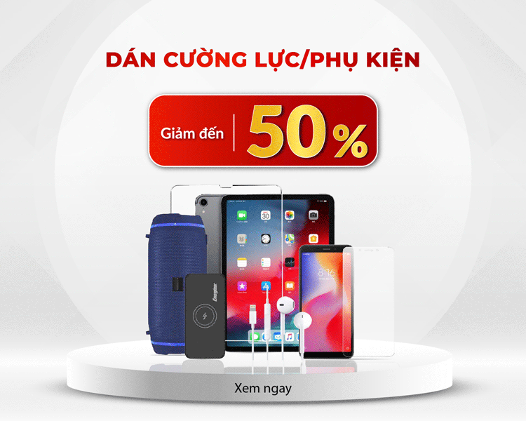 Trung tâm giảm đến 50% chi phí dán cường lực/phụ kiện tùy theo hóa đơn sửa chữa