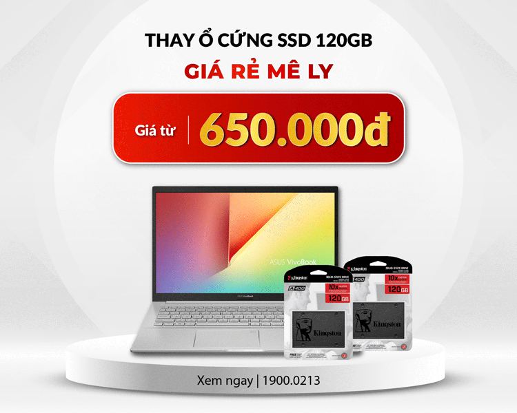 Khách hàng có thể thay ổ cứng laptop với giá từ 650.000 đồng