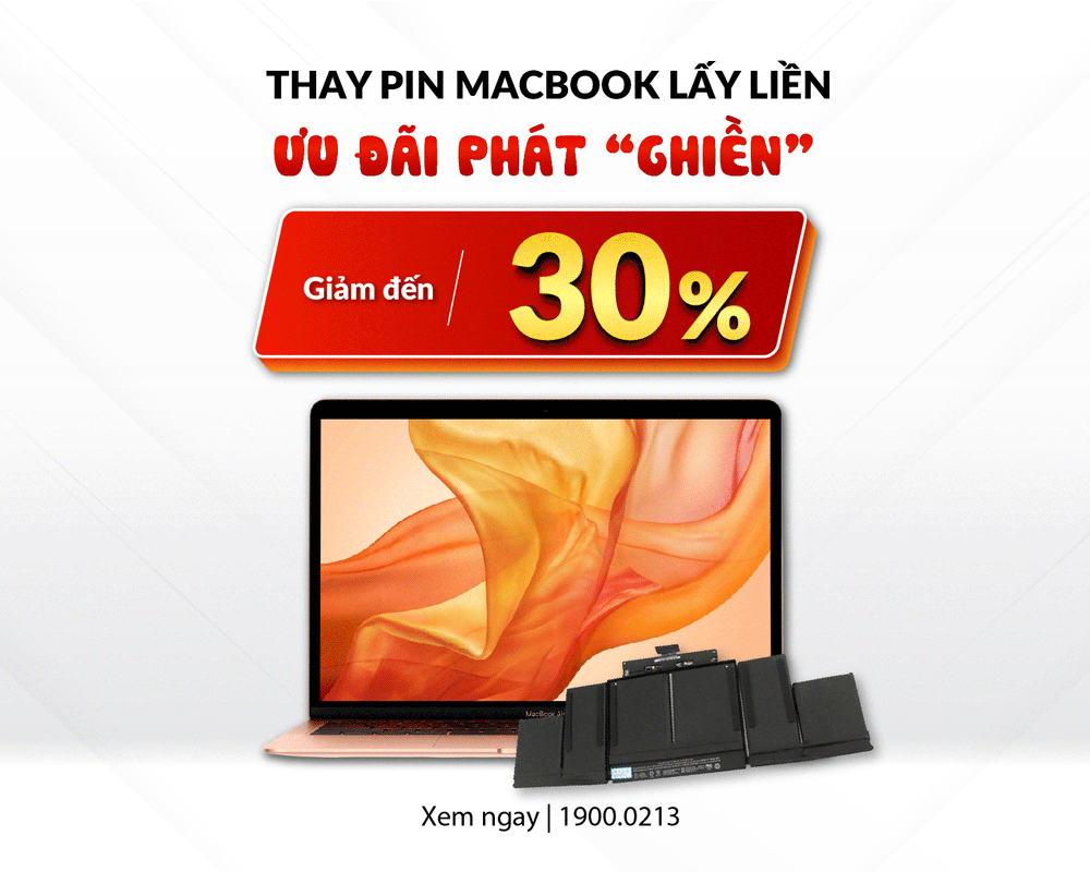 Giảm đến 30% chi phí thay pin MacBook