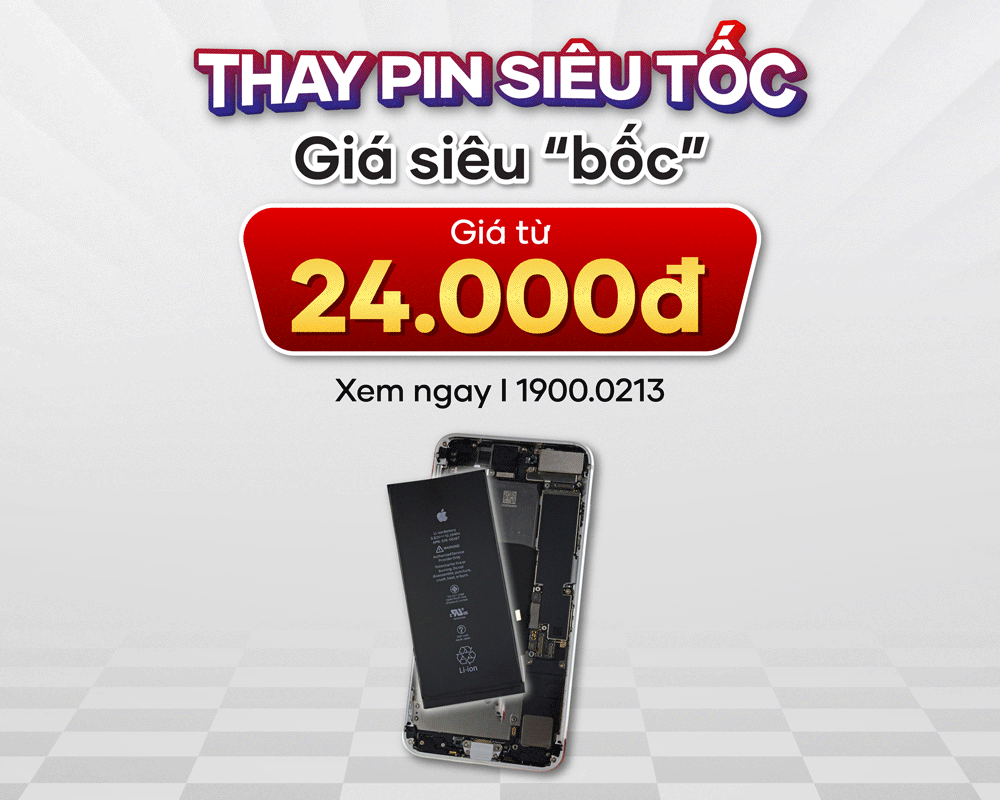 Khách hàng có thể thay pin iPhone mới với giá từ 24.000 đồng