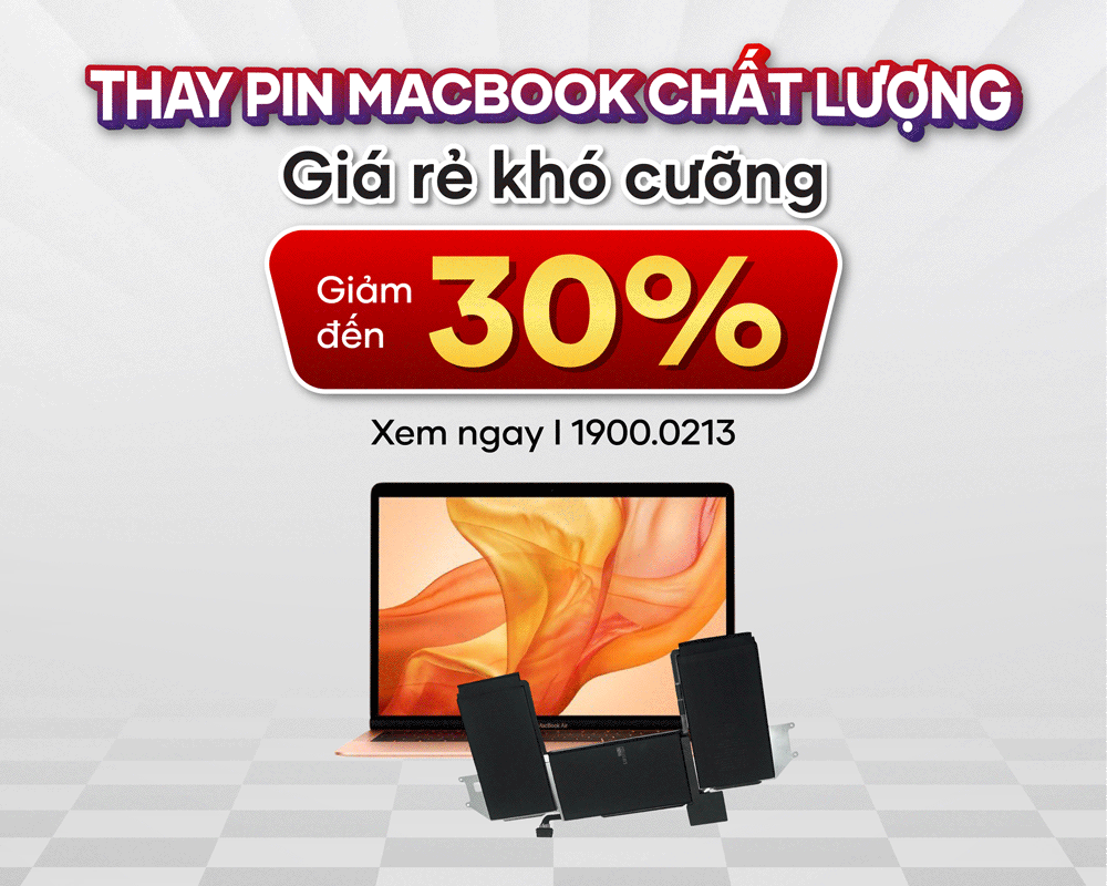 Giảm đến 30% chi phí thay pin MacBook