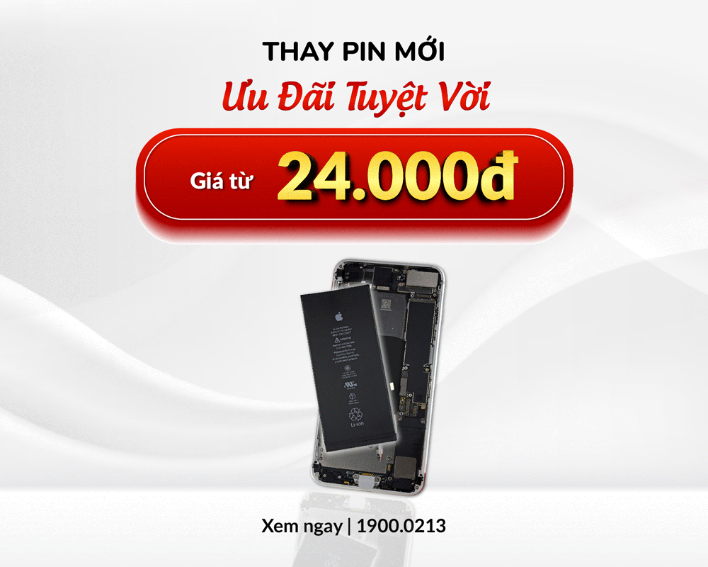Khách có thể thay pin iPhone với giá từ 24.000 đồng
