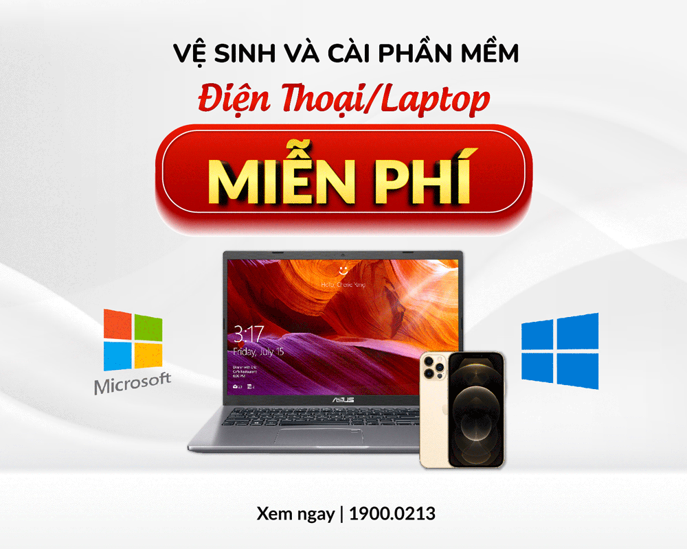 Hỗ trợ vệ sinh hoặc cài phần mềm điện thoại/laptop MIỄN PHÍ