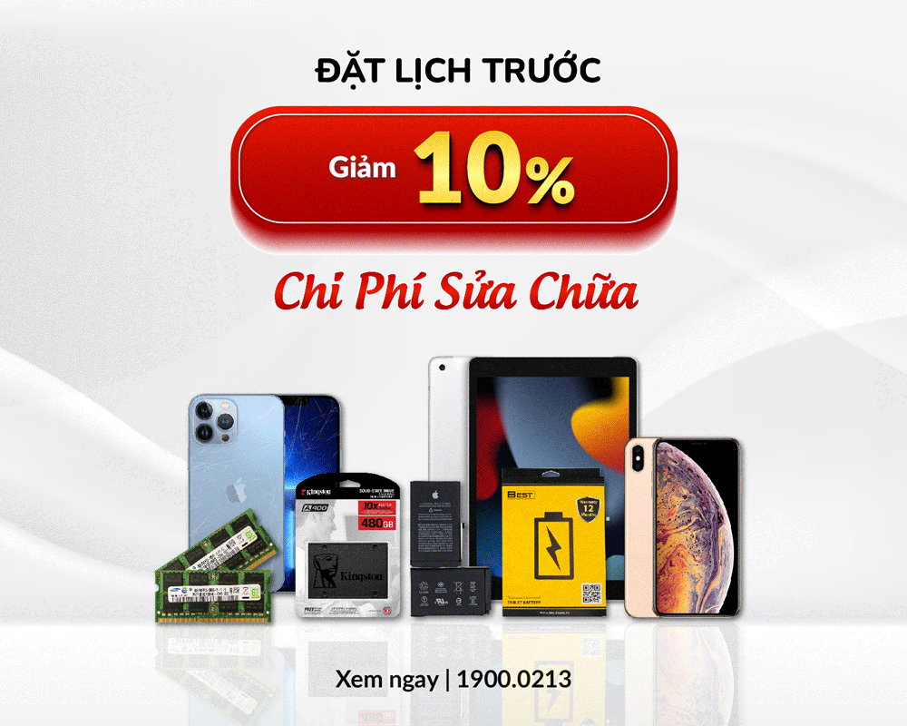 Giảm 10% chi phí sửa chữa khi khách hàng đặt lịch trước 