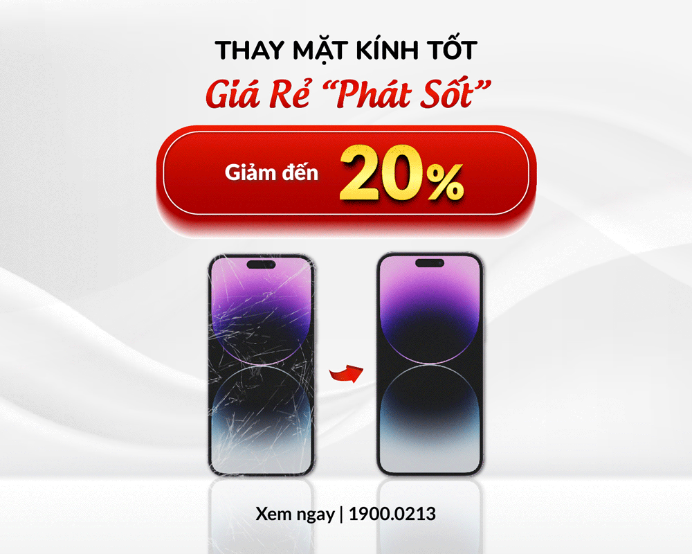 Giảm đến 20% khi khách thay mặt kính iPhone