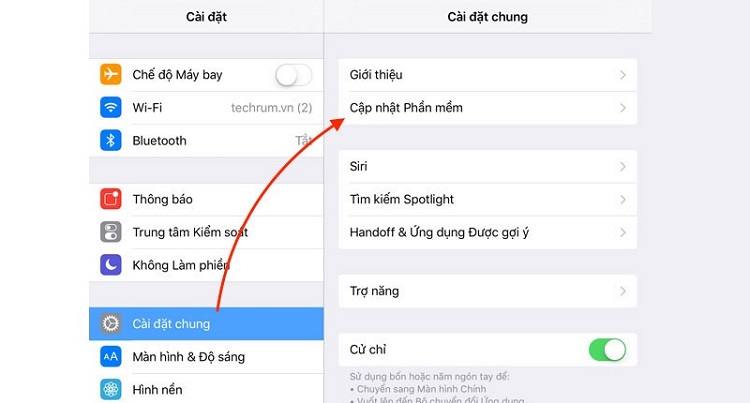 nâng cấp phiên bản IOS mới 