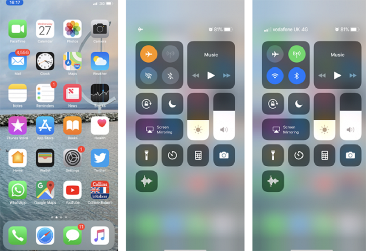 tắt chế độ máy bay trên điện thoại iPhone 11 Pro
