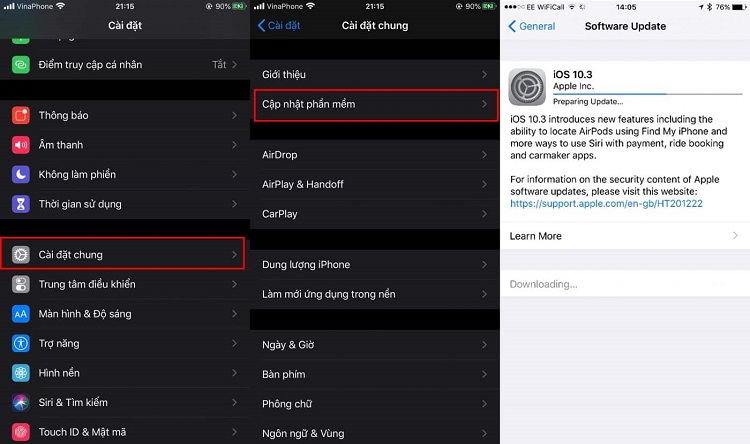 cập nhật phần mềm mới nhất