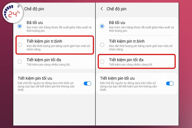 Bật chế độ tiết kiệm pin để khắc phục tình trạng điện thoại Samsung tụt pin qua đêm