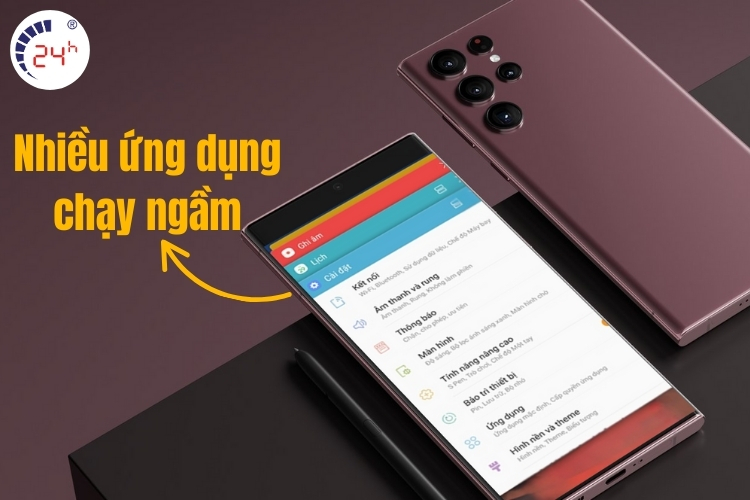 Các ứng dụng chạy ngầm làm điện thoại Samsung mau hết pin