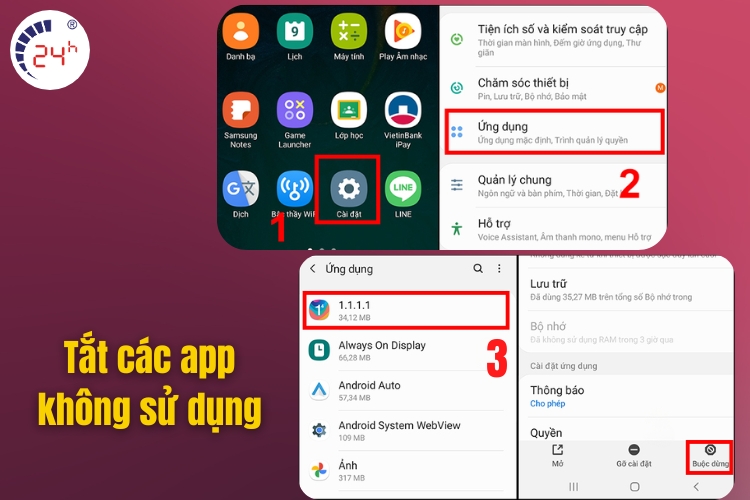 Khắc phục điện thoại Samsung nhanh hết pin bằng cách tắt các app không sử dụng