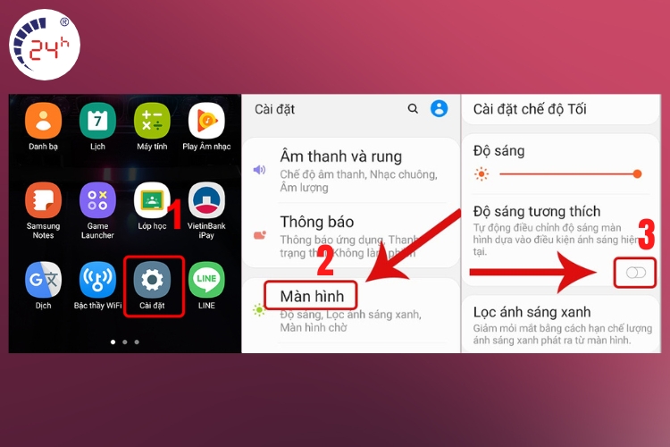 Tắt chế độ độ sáng tương thích để hạn chế tụt pin của điện thoại Samsung