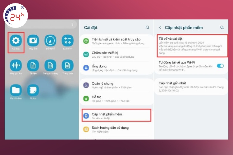 Cập nhật phần mềm điện thoại để khắc phục tình trạng điện thoại Samsung nhanh hết pin