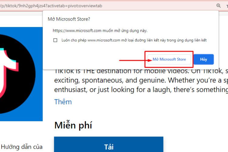 Mở trình duyệt và tải xuống