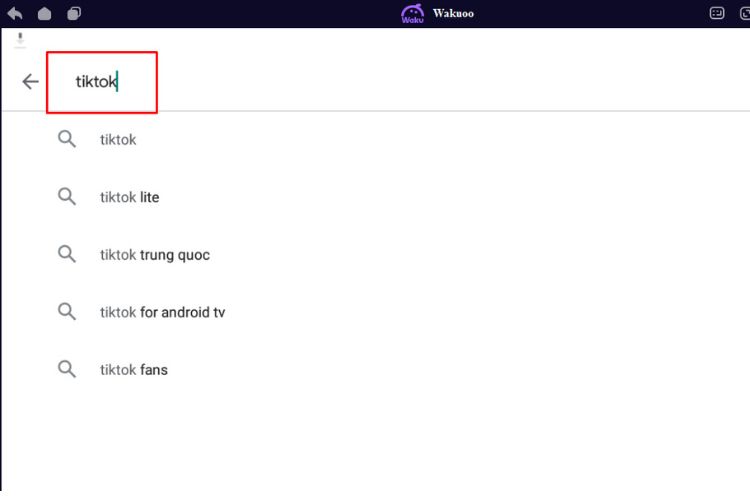 Tìm kím ứng dụng TikTok trên thanh tìm kiếm
