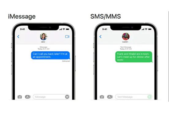 Phân biệt iMessage với SMS.