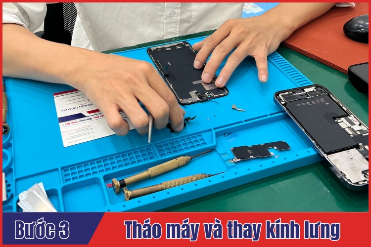 Quy trình thay kính lưng iPhone 12 Pro Max uy tín