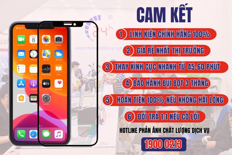 Thay mặt kính iphone 11