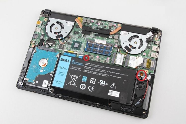 Quy trình thay pin laptop Dell 