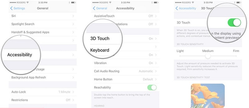  kiểm tra xem tính năng 3D Touch trên thiết bị của bạn đã được kích hoạt