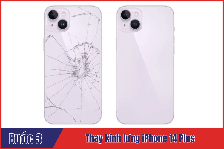 Quy trình thay kính lưng iphone 14 plus