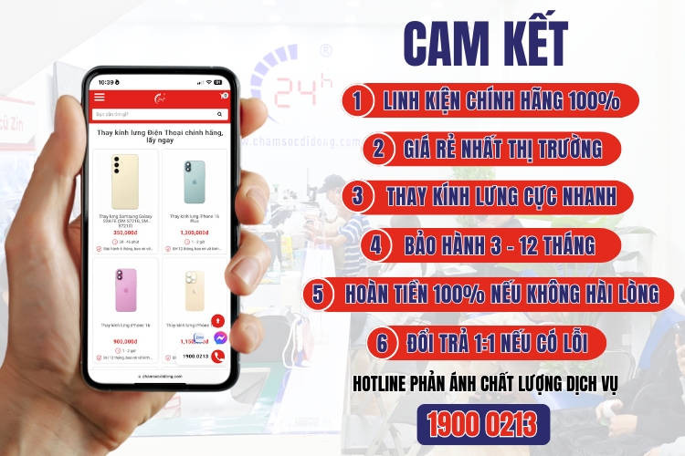 thay kính lưng iphone 16 plus