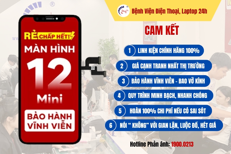 cam kết tại Bệnh Viện Điện Thoại, Laptop 24h