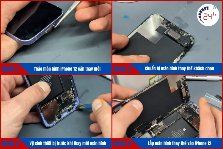 quy trình thay màn hình iphone 12