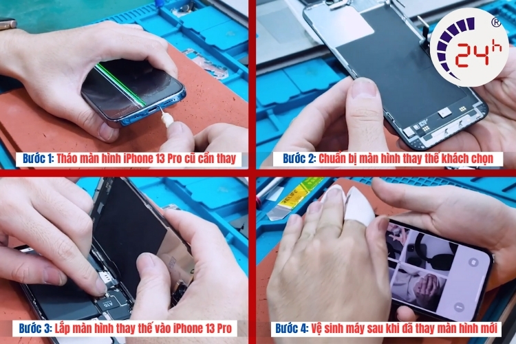 quy trình thay màn hình iphone 13 pro