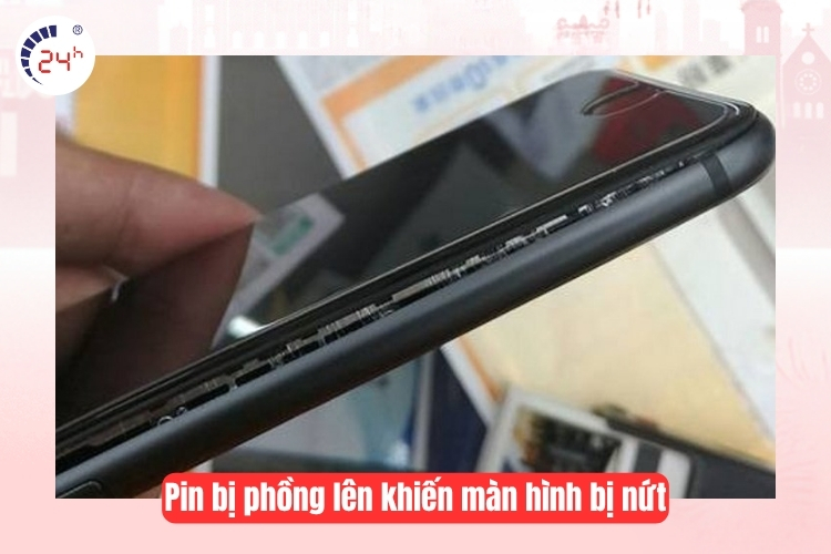 Một phần do pin bị phồng lên khiến màn hình bị nứt