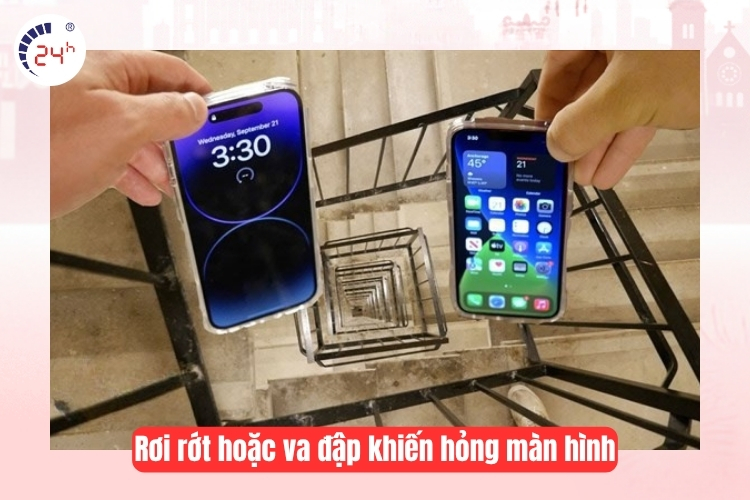 Do người dùng bất cẩn làm rơi rớt hoặc va đập khiến hỏng màn hình.